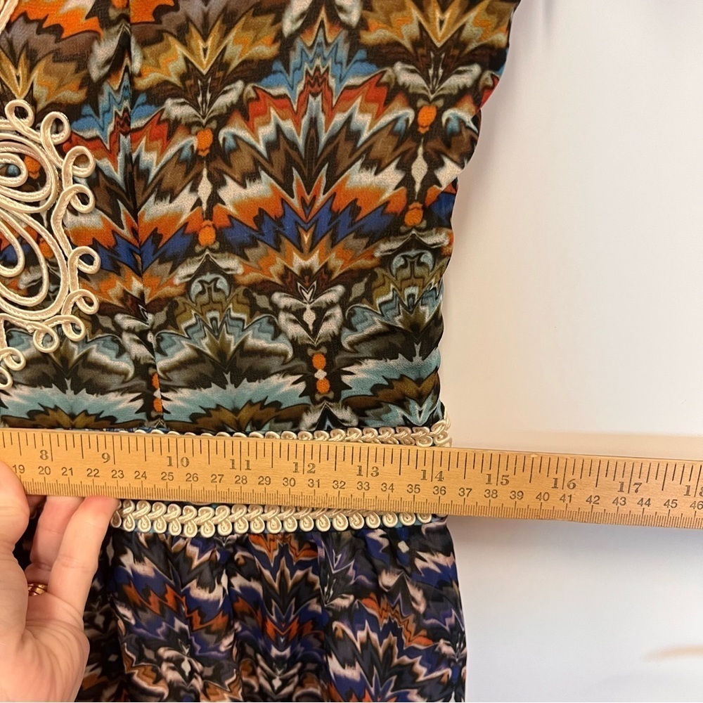BEBE Turkish Flare Drop Waist Soutache Dress Size 2 - Picture 13 of 15